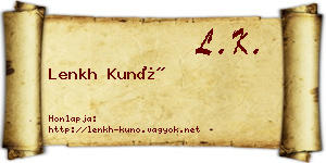 Lenkh Kunó névjegykártya